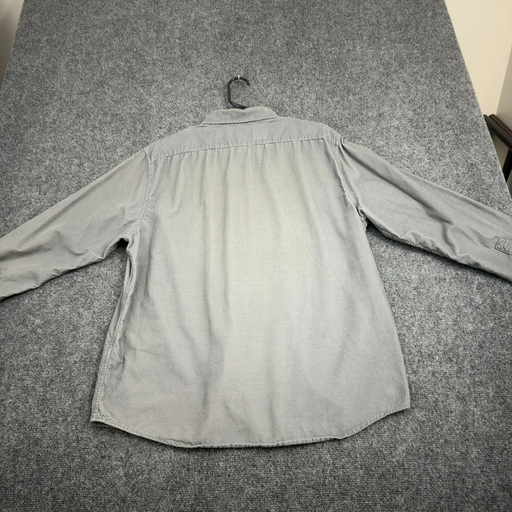 Banana Republic Button Down Shirt Mens L Grey Cotton Corduroy Slim Fit Casual